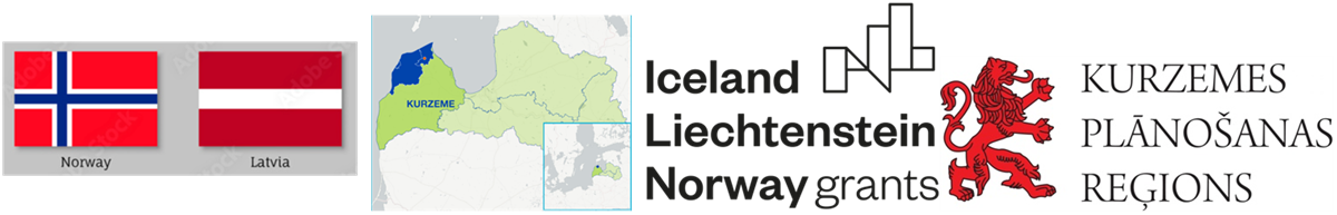 Norsk og latvisk flagg, beskrivelse av samarbeidsregion og -land - Klikk for stort bilde